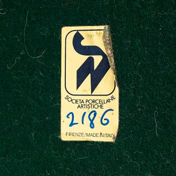 Bordslampa, Società Porcellane Artistiche, Florens, Italien, sent 1900-tal.