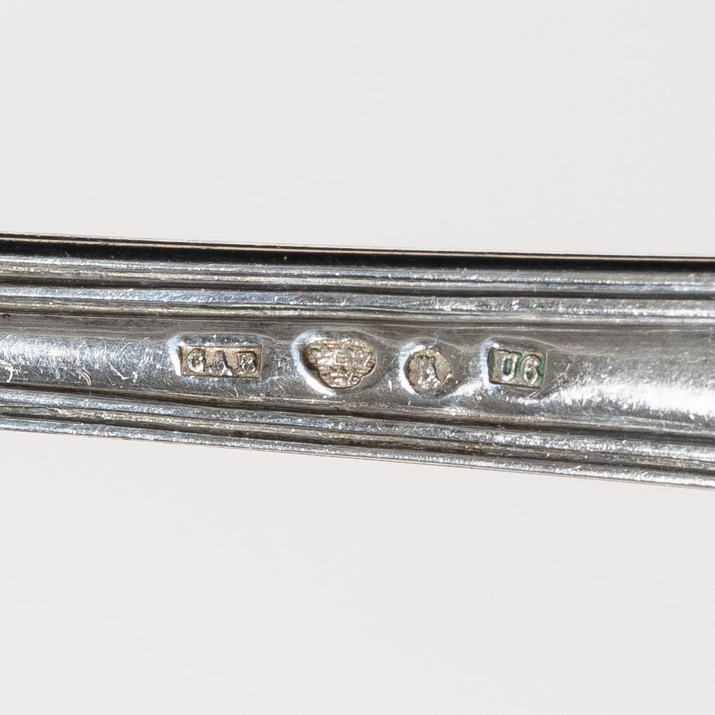 Dinner spoons, 12 pcs, as well as tea spoons, 12 pcs, silver, old French, mostly CF Carlman, Stockholm 1897-1898.