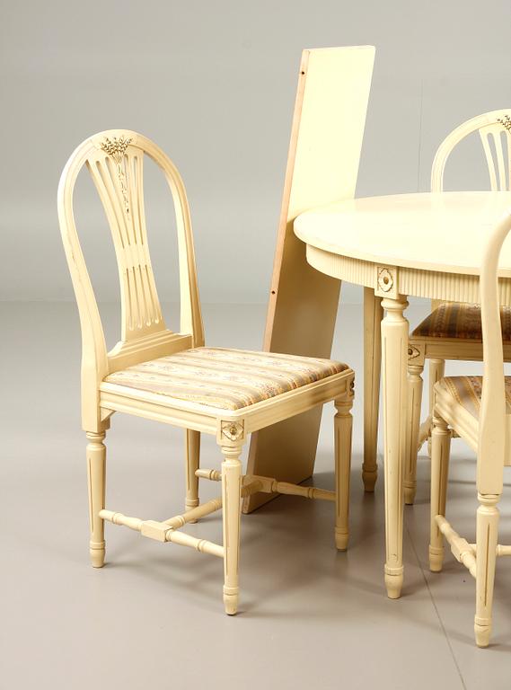 MATSALSGRUPP, 5 delar, gustaviansk stil, 1900-tal.
