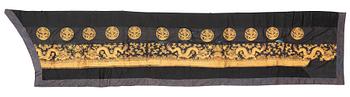 An embroidered silk drape / panel, Qing dynasty.