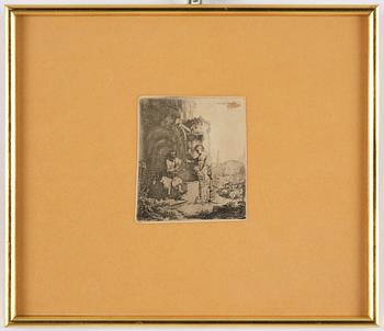 Rembrandt Harmensz van Rijn, "Christ and the Woman of Samaria among Ruins".