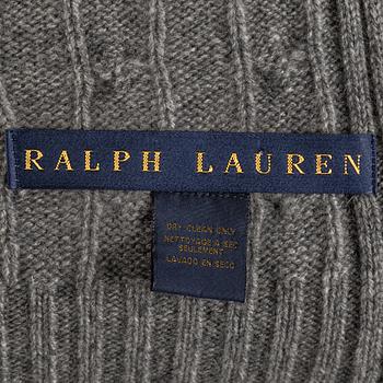 A cashmere blanket by Ralph Lauren.