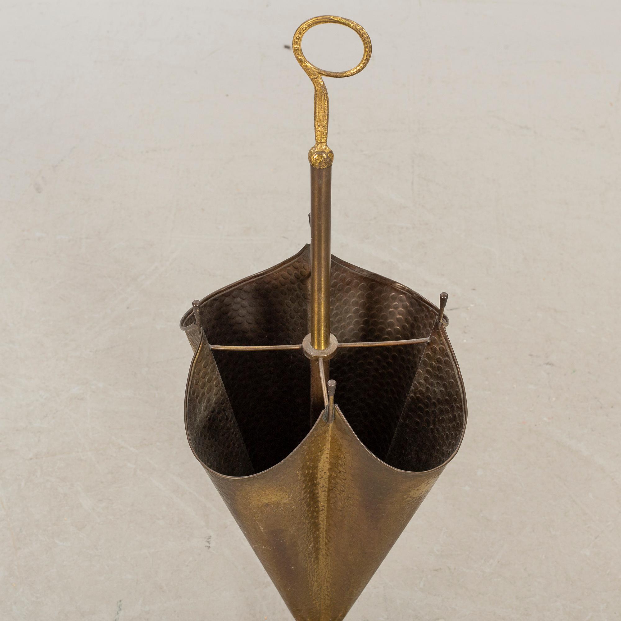 An 20th century brass umbrella stand.
