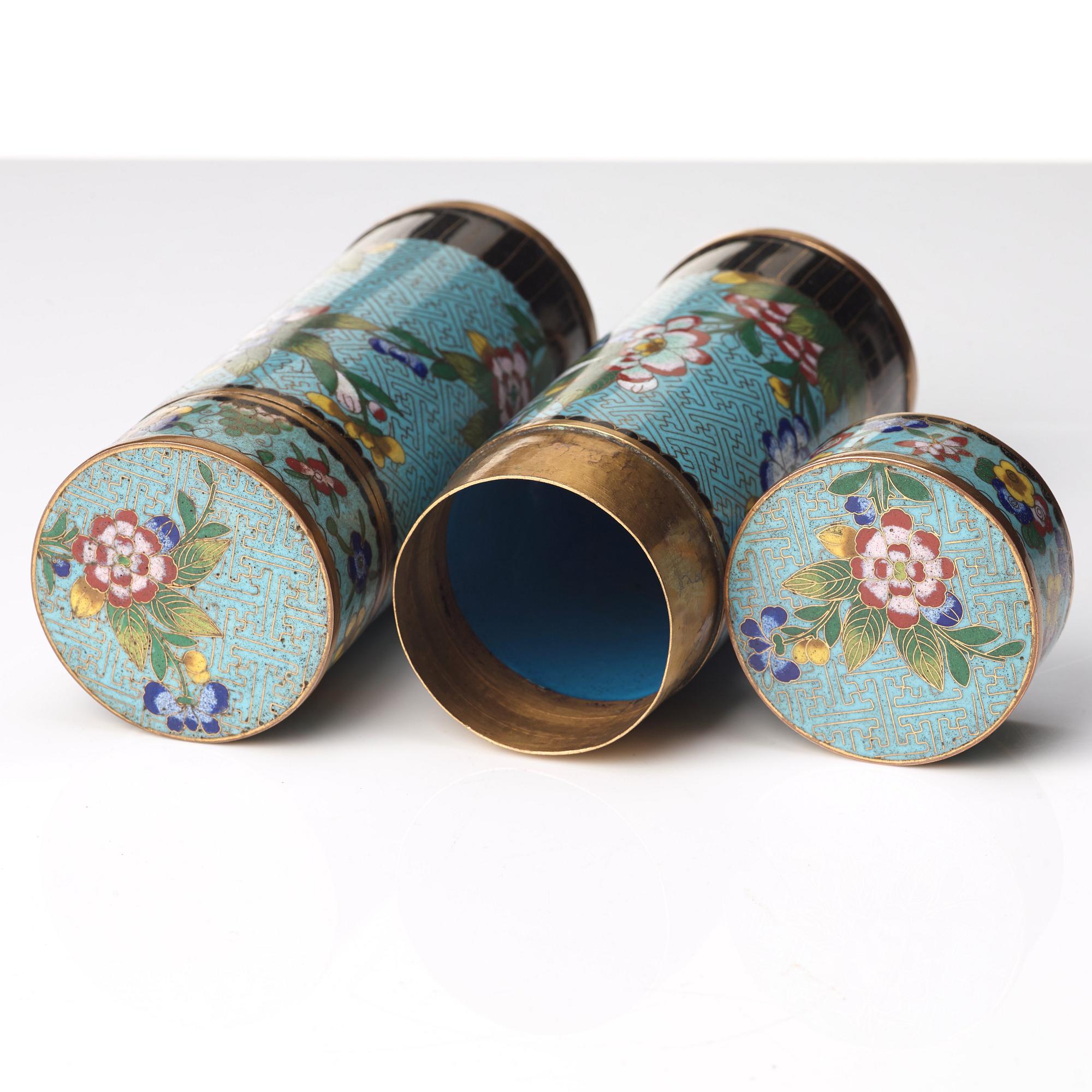 A set of two cloisonné boxes with cover, Qing dynastin 19th Century.
