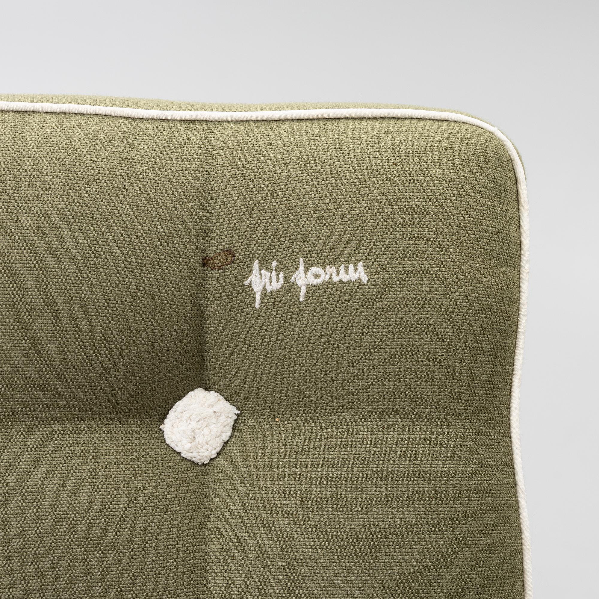 Elsa Stackelberg, a pair of garden armchairs with ottomans, Fri Form, Edsbruk, 1980s.