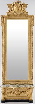 Spegel med konsolbord, 1800-talets slut.
