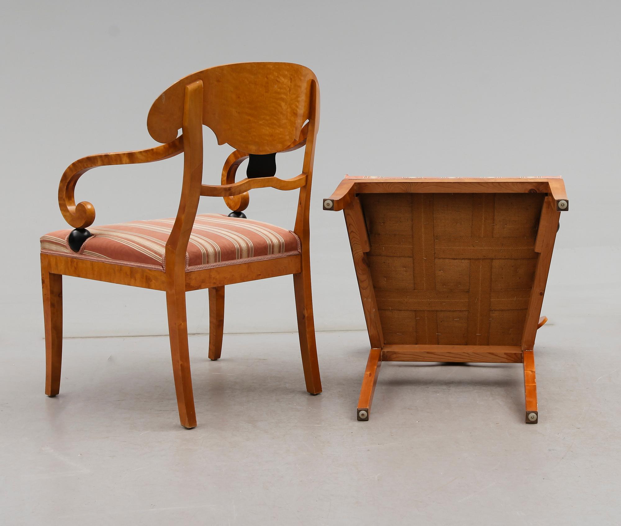 KARSMSTOLAR, 1 par, Karl Johanstil, 1900-talets första hälft.