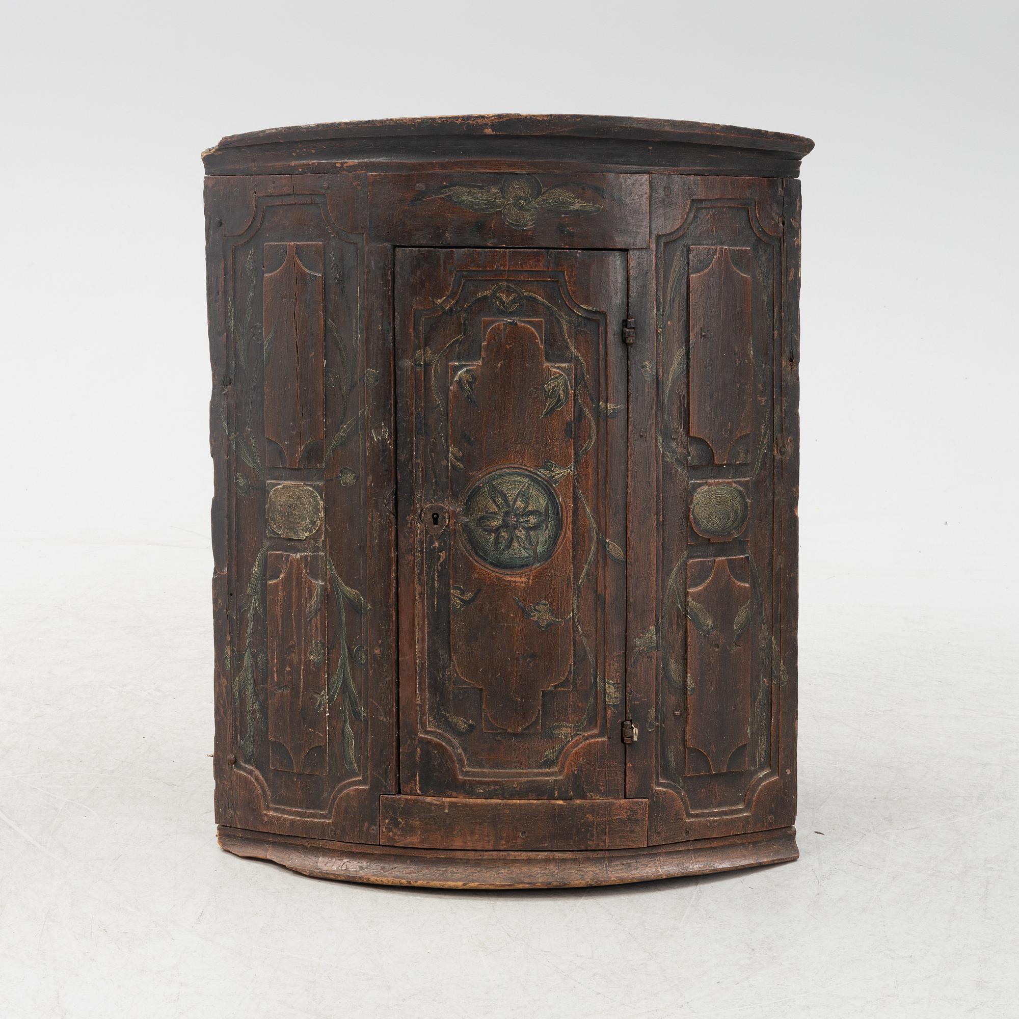 A 19th century painted wooden cabinet.