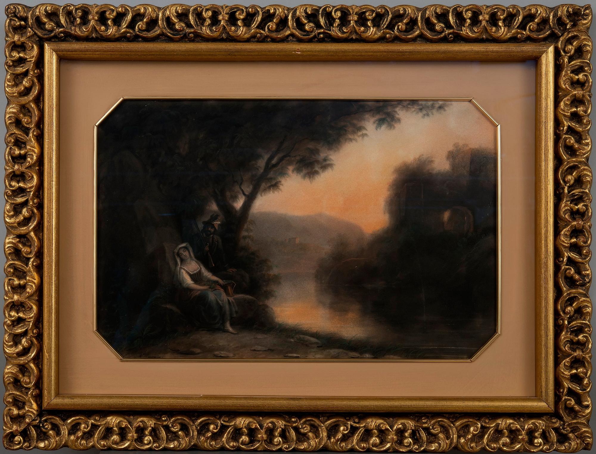 ROBERT WILHELM EKMAN, pastelli, signeerattu ja päivätty 1864.