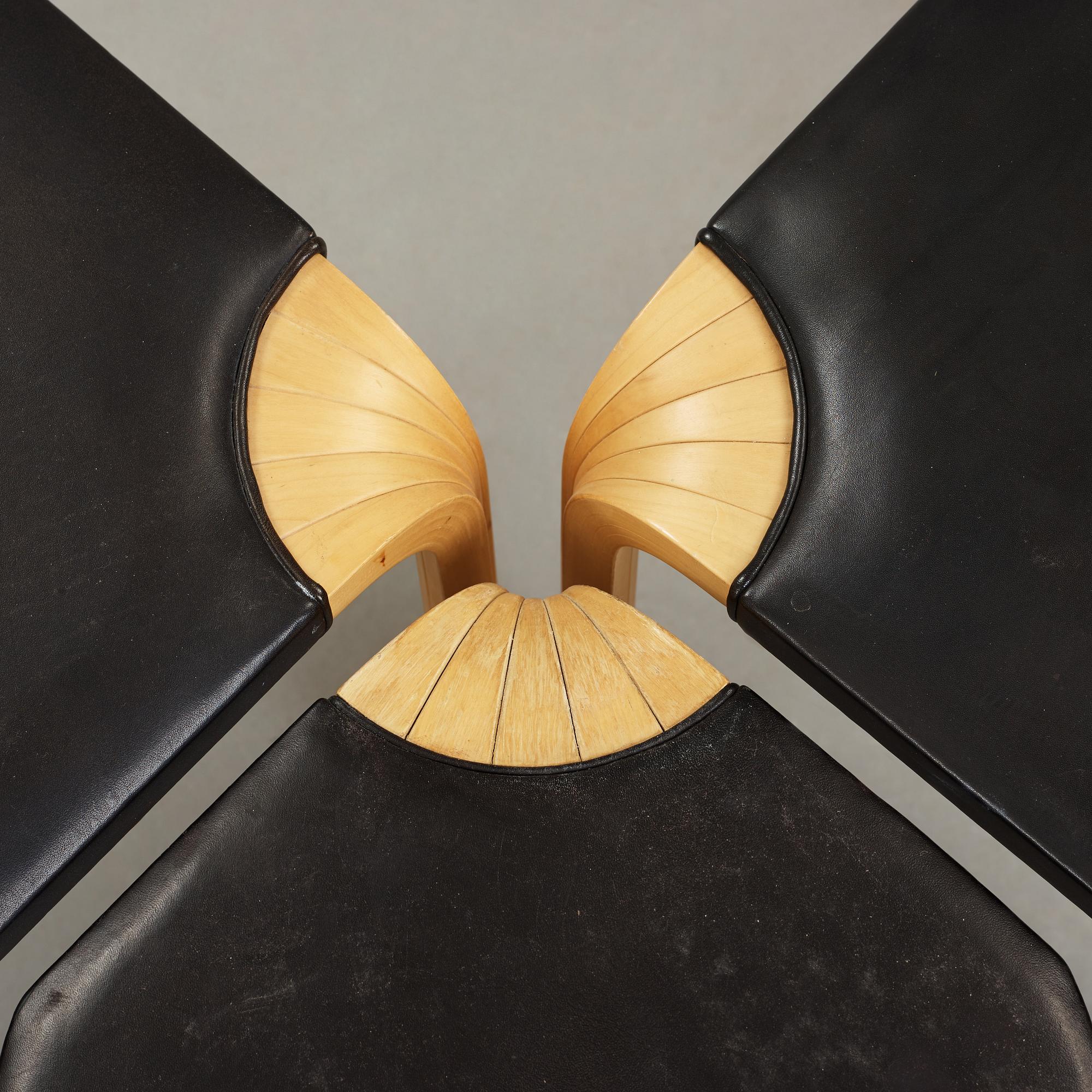 A set of three stools by Alvar Aalto, Artek.