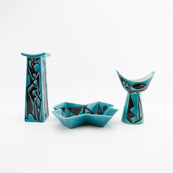 Carl-Harry Stålhane, Vaser 2 st samt skålfat "Havanna" Rörstrand 1900-talets mitt/andra hälft flitngods.