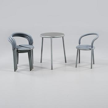 TRÄDGÅRDSGRUPP, 5 delar, "Café", Niels Gammelgaard & Lars Mathiesen, Fritz Hansen, formgiven 1980.