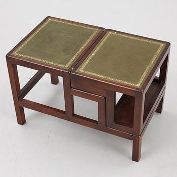 A mahogany library ladder forming a table, England, 20th century.