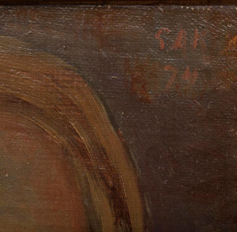 SIGFRID AUGUST KEINÄNEN, olja på duk, uppfodrad på skiva, sign. och dat. -74.