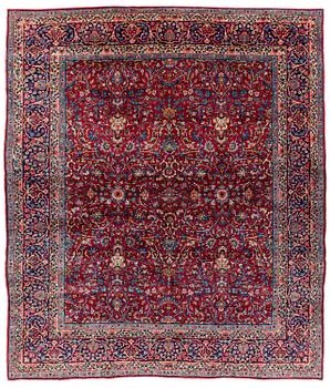 A semi-antique Yazd carpet, c. 292 x 250 cm.