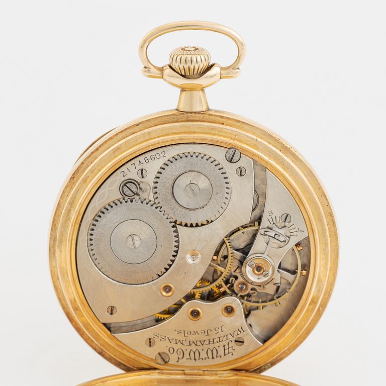 Waltham, pocket watch, 14k gold, 46 mm.