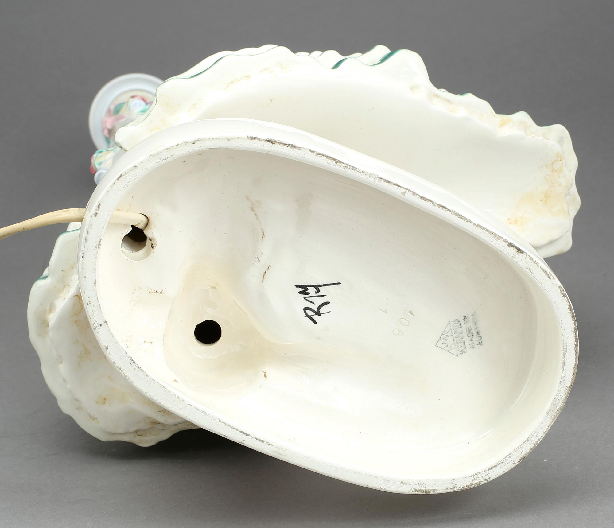 BORDSLAMPA, flintgods, Keramos, Österrike, 1920/30-tal.