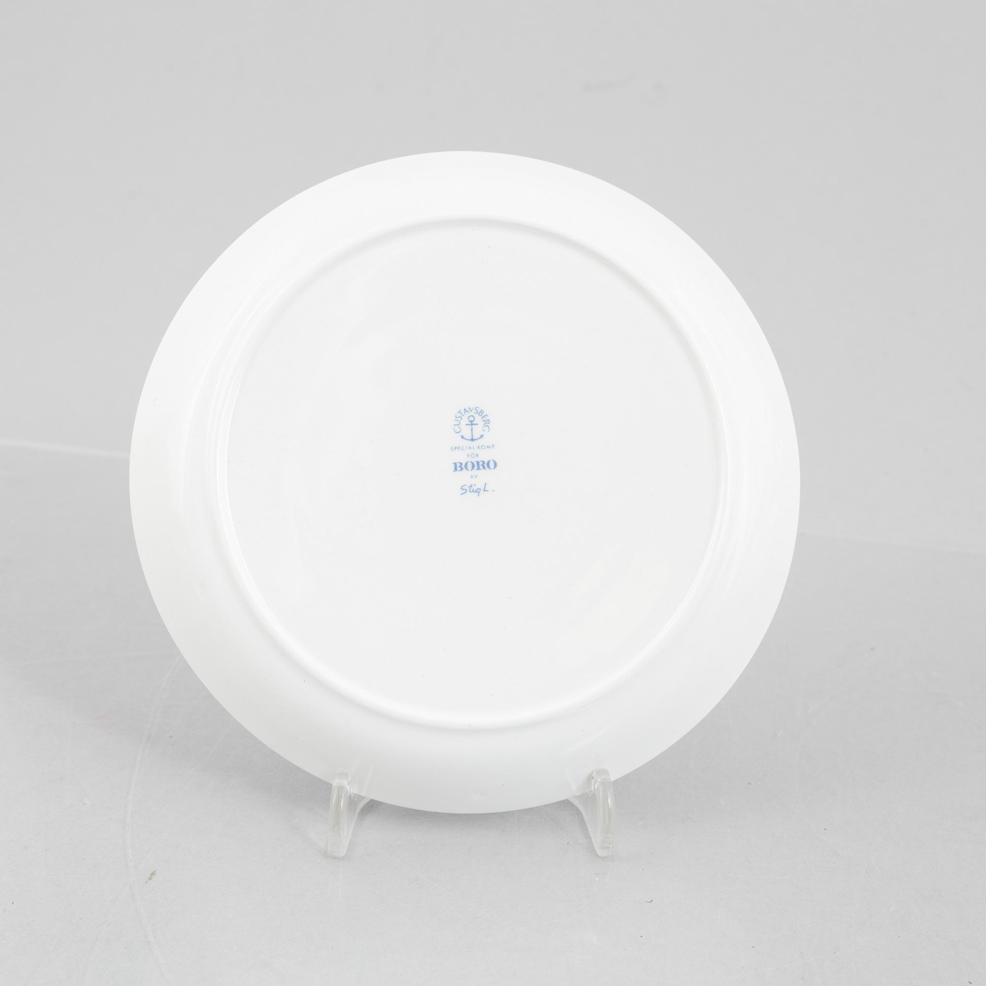 Stig Lindberg, six tea cups with saucers "Boro", Gustavsberg.