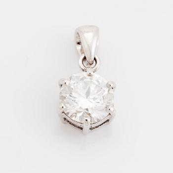 Ett hänge 18K vitguld med en rund briljantslipad diamant 1.16 ct D if (internally flawless).
