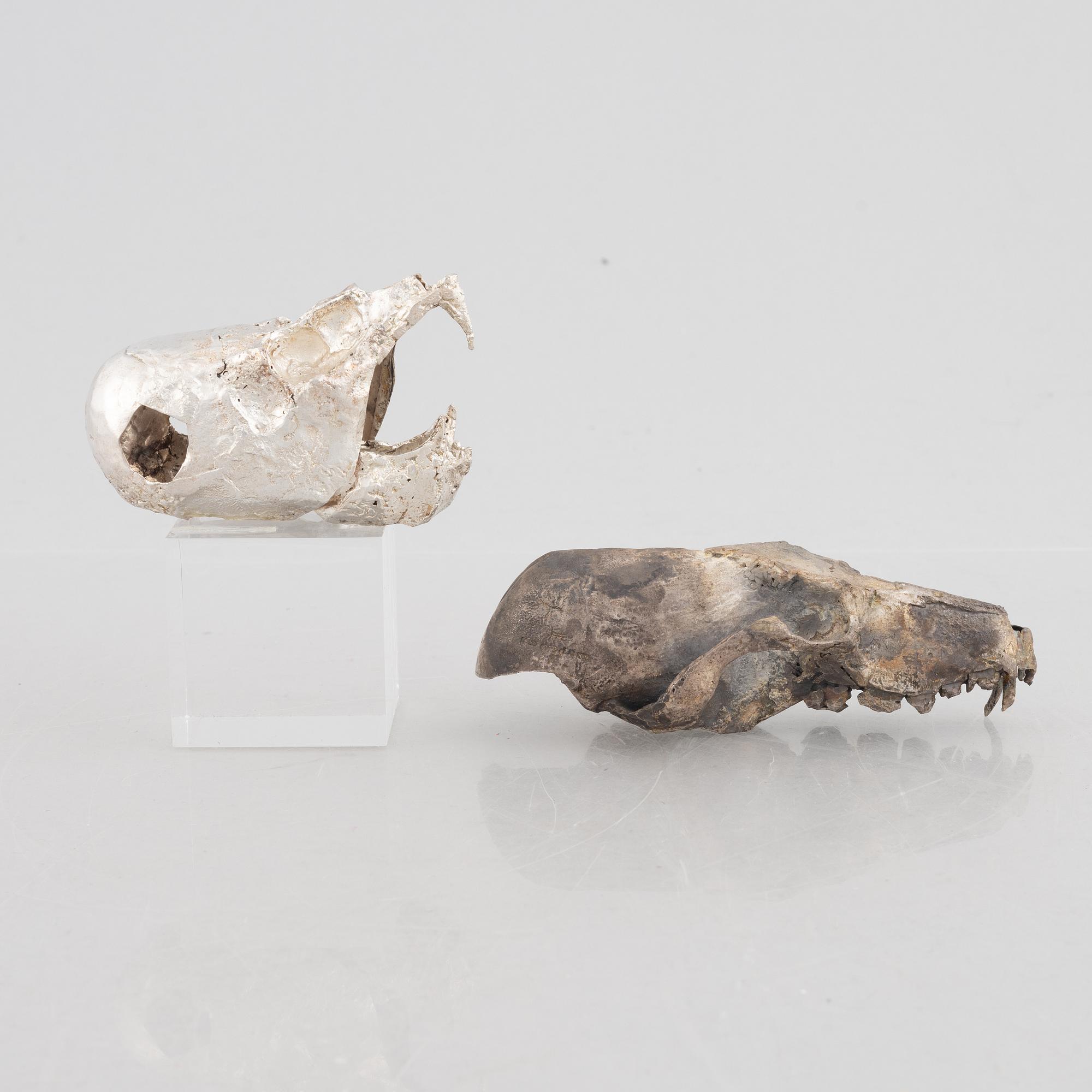 Lars Arby, två sterling silver skulpturer, Göteborg 1982.
