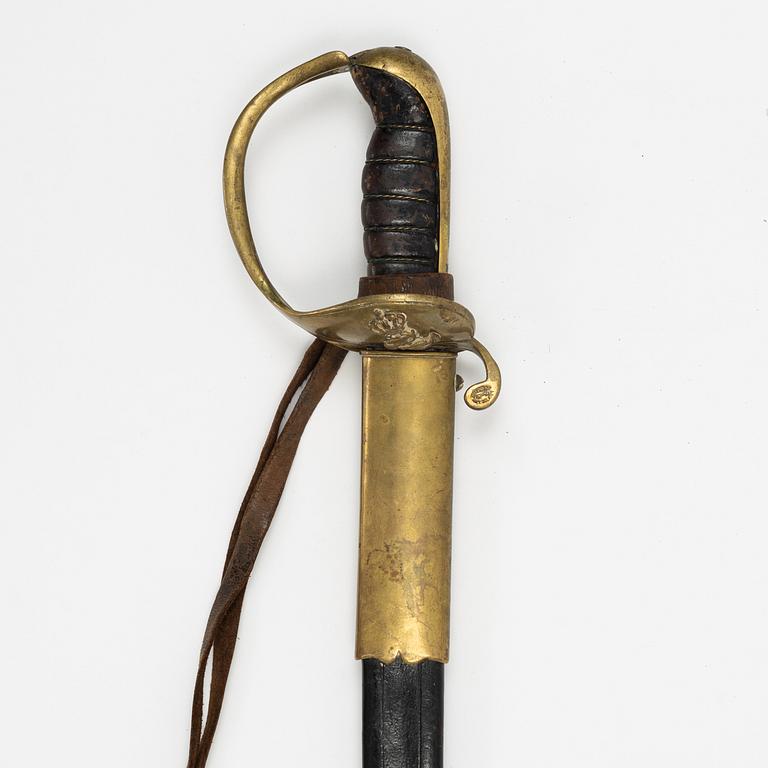 A Swedish naval NCO's hanger 1885 pattern, with scabbard.