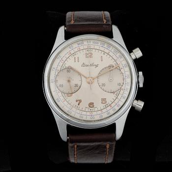 ARMBANDSUR, stål, Breitling, Chronograph, 1950-tal.