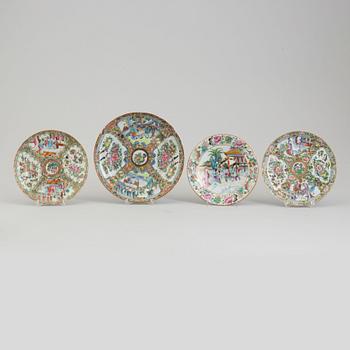 Four plates and a bowl, porcelin, China, second half of th 19th century.