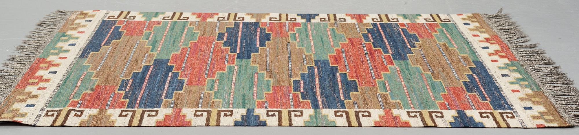 Märta Måås-Fjetterström, Matto, "Blå heden", flat weave, ca 219-220,5 x 181,5-185,5 cm, signed AB MMF.