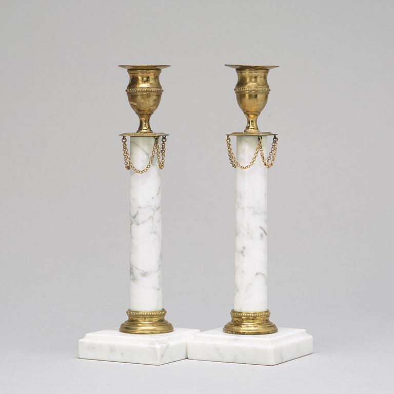 A pair of Gustavian-style candlesticks, 20th ct.