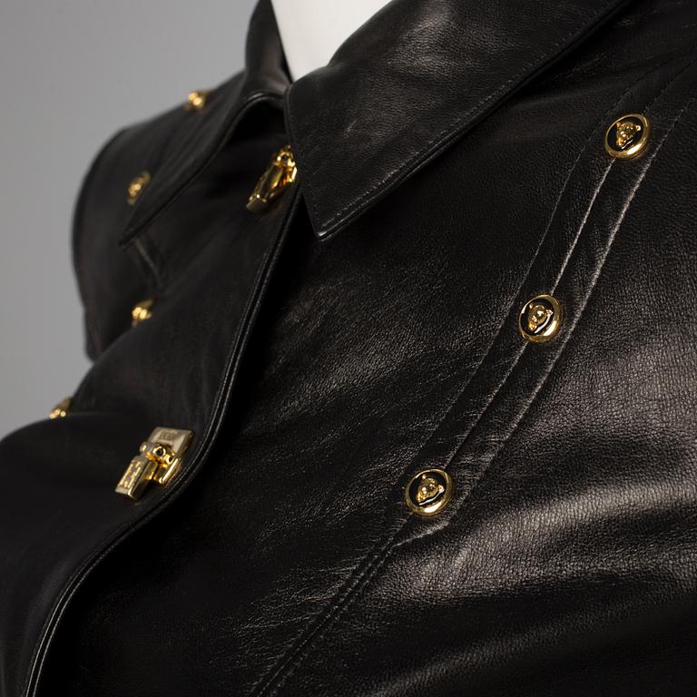 A leather jacket by Escada, in size 36.