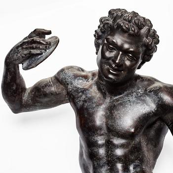 SCULPTURE, probably Italy 18th Century. Satyr with cymbals.