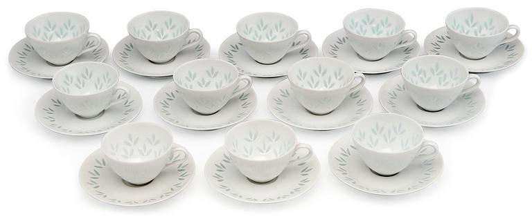 A SET OF TWELVE CUPS AND SAUCERS.