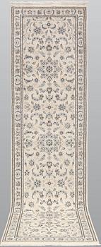 A Nain runner, part silk, so called 9LAA, c. 315 x 81 cm.