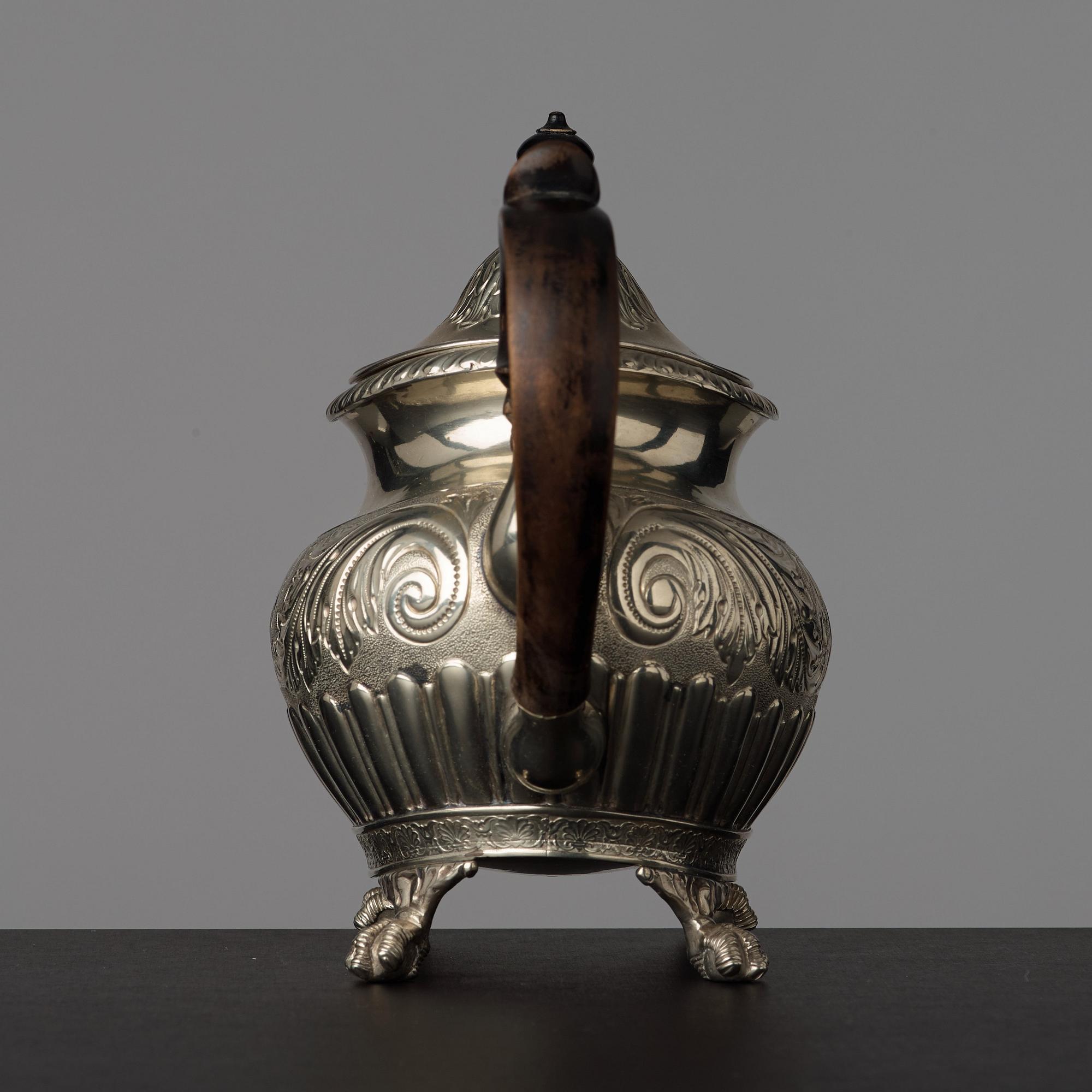 A Swedish late Empire tea pot by Erik Nordgren (Jönköping 1817-47).