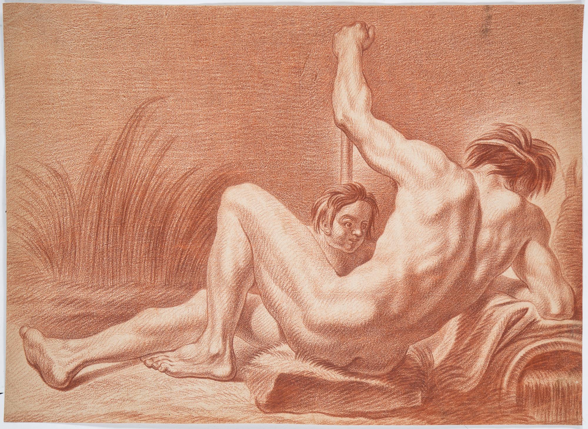 OKÄND KONSTNÄR, 3 st teckningar i rödkrita, osignerade, 1700/1800-tal.