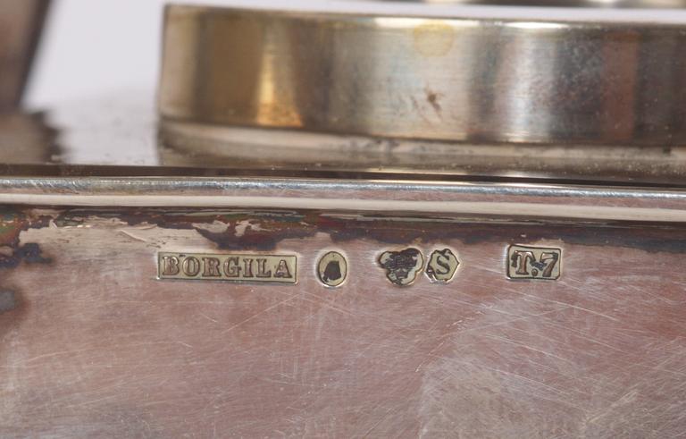 SKRIVBORDSGARNITYR, 3 delar, silver, Borgila 1910-20-tal.