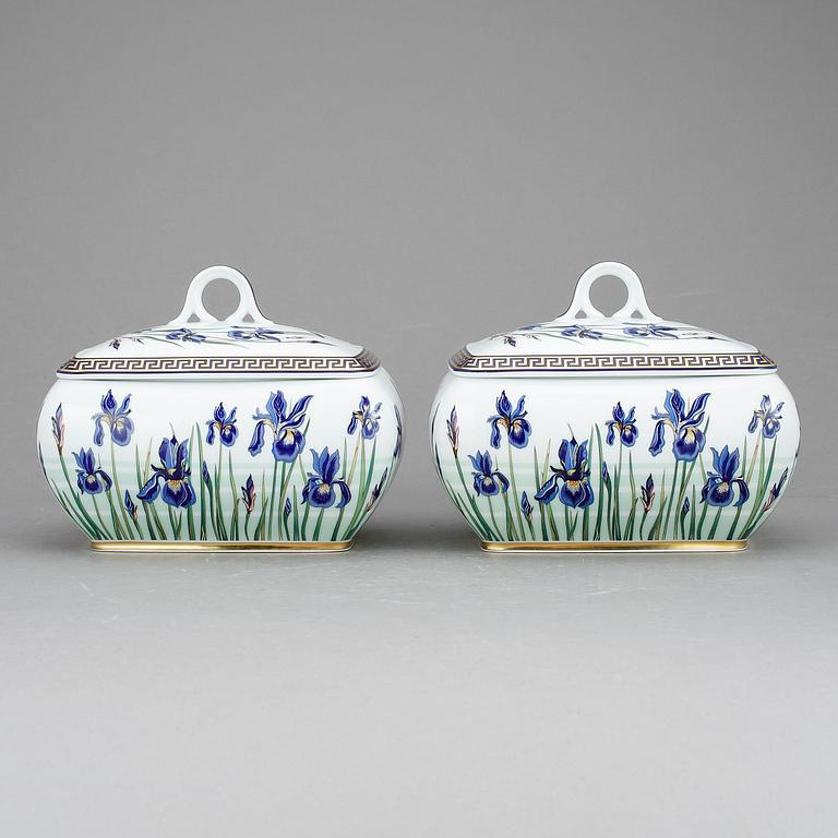 TERRIN, 2 st, porslin, "Giardino", Versace för Rosenthal.