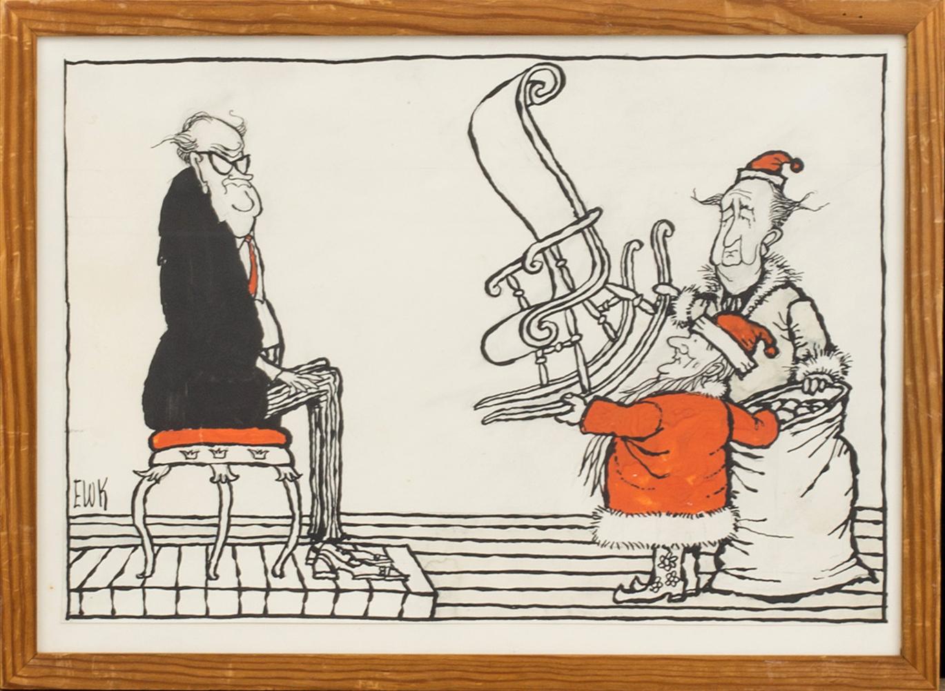 EVERT KARLSSON, teckning, signerad EWK.