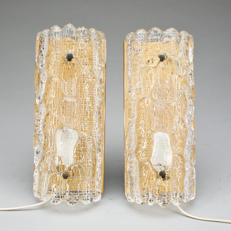 VÄGGLAMPETTER, ett par, Carl Fagerlund, Orrefors.