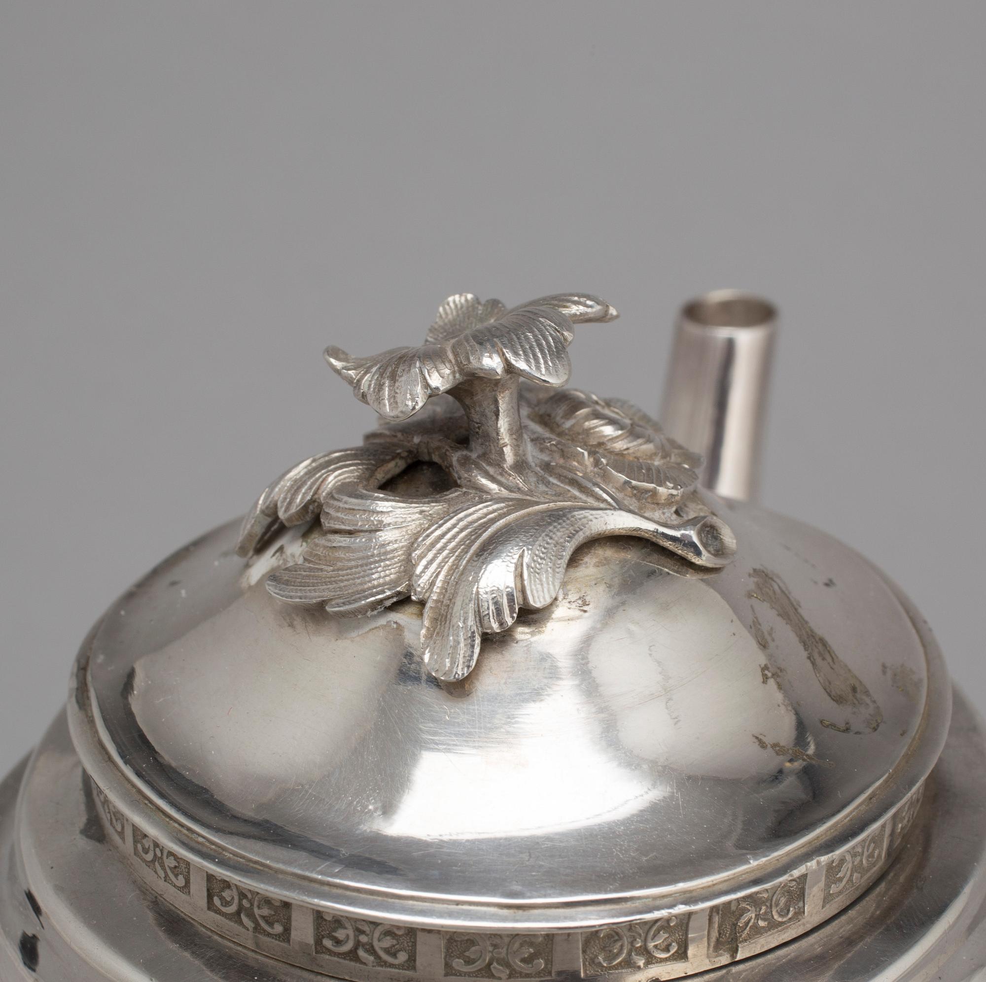 A Swedish 18th century silver coffee-pot, mark of Olof Yttreaus, Uppsala 1780.