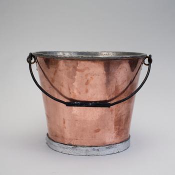 A copper bucket, ca 1900.