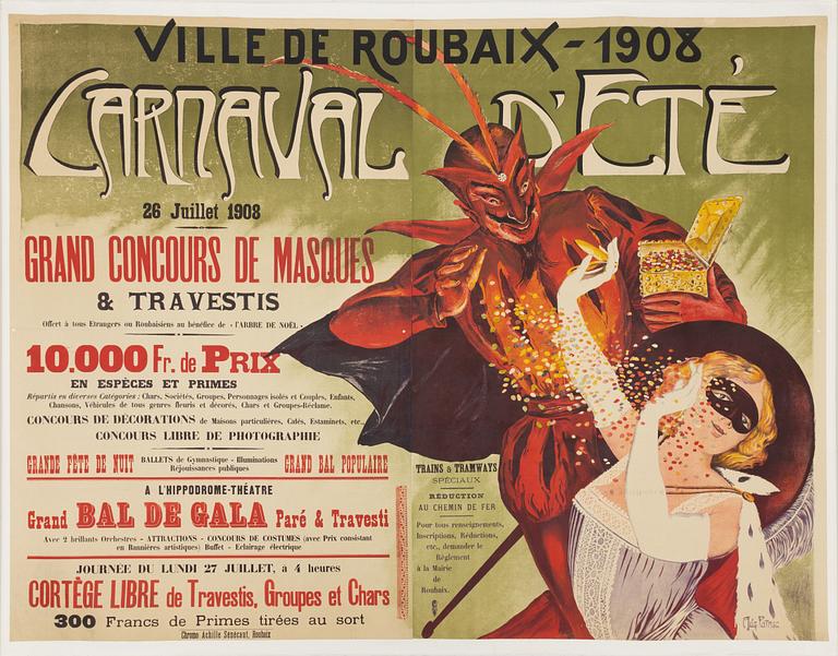 Auguste Potage, 'Ville de Roubaix - 1908 Carnaval d'Eté'.