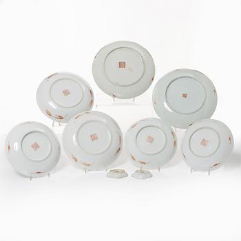 A group of nine Chinese famille rose porcelain dishes, 19th and 20th century.