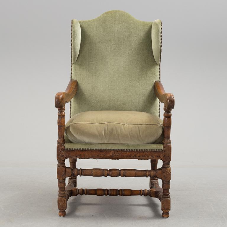 A 18th century baroque armchair.