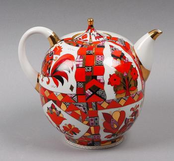 TEKANNA, porslin, Ryssland, 1900-talets mitt.