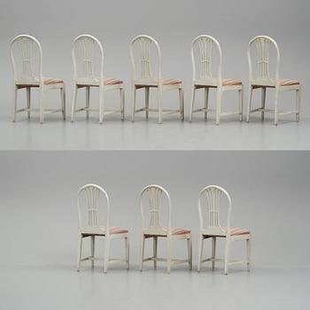 A set of five Gustavian chairs by C J Wadström. (Three later copies will follow the lot).