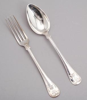 BESTICK, 24 delar, silver, modell franska liljan, GF Hallengren, Stockholm 1920. Vikt ca 1461 gram.