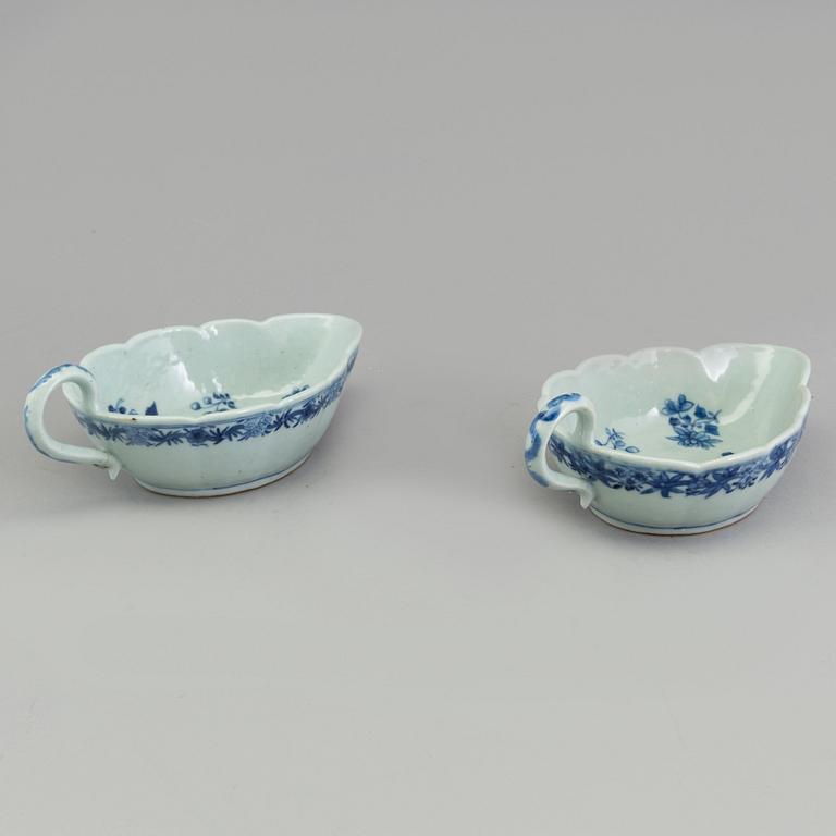 SÅSSNIPOR, ett par, kompaniporslin, Kina, Qingdynastin, Qianlong (1736-95).