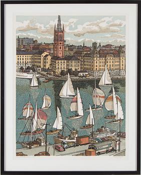 SVENOLOV EHRÉN, färglitografi, signerad, daterad -84 samt numrerad 248/360.
