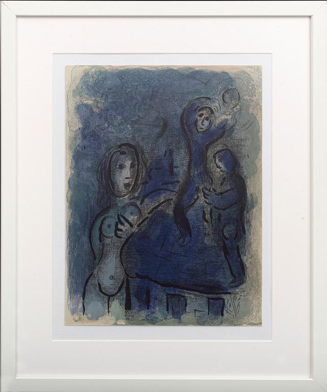 MARC CHAGALL, colour lithographe, unsigned, from Verve vol X, no 37-38 1960.